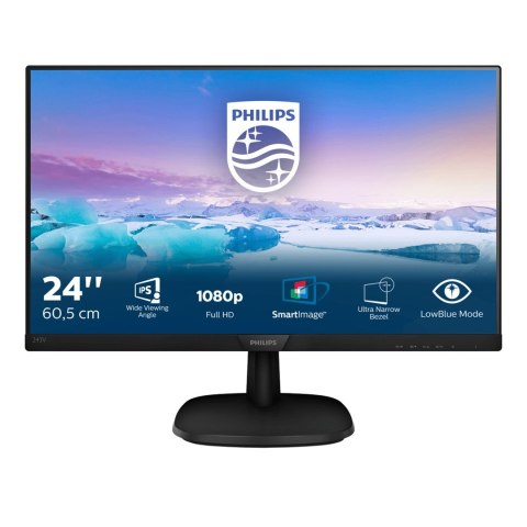 Monitor Philips 243V7QJABF/00 (23,8"; IPS/PLS; FullHD 1920x1080; DisplayPort, HDMI, VGA; kolor czarny) Monitor Philips 243V7QJABF/00 (23,8"; IPS/PLS; FullHD 1920x1080; DisplayPort, HDMI, VGA; kolor czarny)
