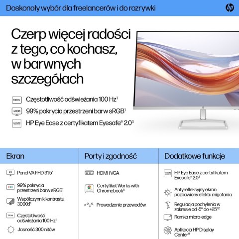 MONITOR HP LED VA 31,5" 532sf (94F50E9) 100Hz MONITOR HP LED VA 31,5" 532sf (94F50E9) 100Hz