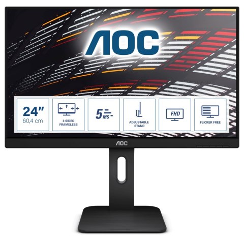 Monitor AOC 24P1 (23,8"; IPS; FullHD 1920x1080; DisplayPort, HDMI, VGA; kolor czarny) Monitor AOC 24P1 (23,8"; IPS; FullHD 1920x1080; DisplayPort, HDMI, VGA; kolor czarny)
