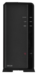 Synology NAS Synology DS124; Tower; 1x (3.5" SATA HDD); Realtek RTD1619B; ,1GB DDR4, 1x 1GbE RJ-45