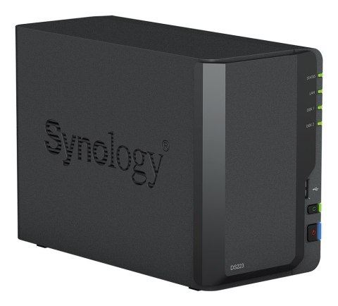 NAS Synology DS223; Tower; 2x (3.5" SATA HDD)/2.5" HDD SSD); Realtek RTD1619B;,2GB DDR4, 1x 1GbE RJ-45 NAS Synology DS223; Tower; 2x (3.5" SATA HDD)/2.5" HDD SSD); Realtek RTD1619B;,2GB DDR4, 1x 1GbE RJ-45