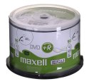 Maxell MAXELL Płyta DVD+R 4,7GB, 50 szt. w opakowaniu cake (szpindel). Prędkość zapisu 16X, 120 min. Płyty do nadruku atramentowego. Pr