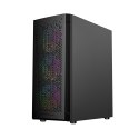 GEMBIRD GEMBIRD OBUDOWA FORNAX 400X MIDI-TOWER (2X USB 3.0, 1X USB 2.0, HD AUDIO, SZKLANY PANEL BOCZNY, PODŚWIETLENIE ARGB) CZARNA