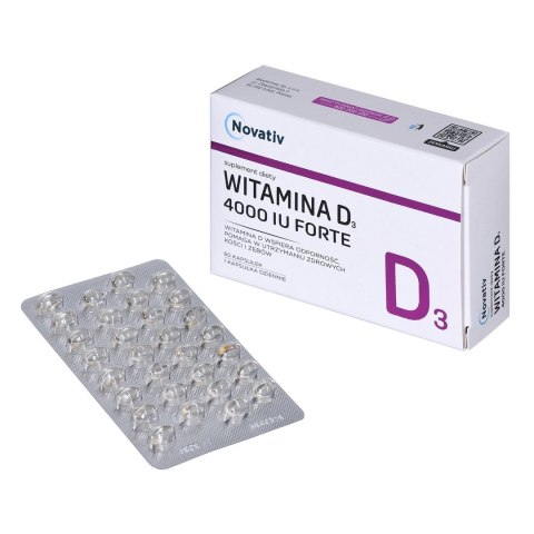 Novativ Witamina D3 Forte 4000 IU Forte 60 kaps. Novativ Witamina D3 Forte 4000 IU Forte 60 kaps.