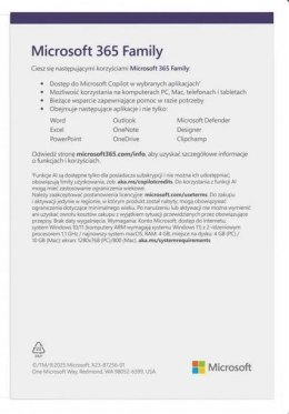 Microsoft Microsoft 365 Family Polish EuroZone Subscr