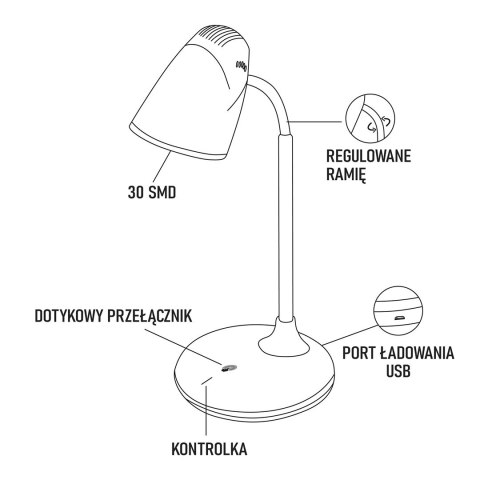 MONTIS MT044 LAMPKA BIURKOWA LED AKUMULATOROWA MONTIS MT044 LAMPKA BIURKOWA LED AKUMULATOROWA