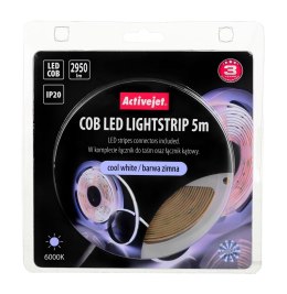 Activejet Taśma LED COB 5m barwa zimna IP20