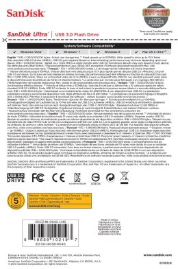 SanDisk Pendrive SanDisk Cruzer Ultra SDCZ48-064G-U46 (64GB; USB 3.0; kolor czarny)