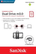 SanDisk Pendrive SanDisk Ultra Dual Drive M3.0 SDDD3-032G-G46 (32GB; microUSB, USB 3.0; kolor szary)
