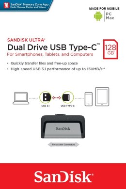 SanDisk Pendrive SanDisk Ultra SDDDC2-128G-G46 (128GB; USB 3.1, USB-C; kolor czarny)