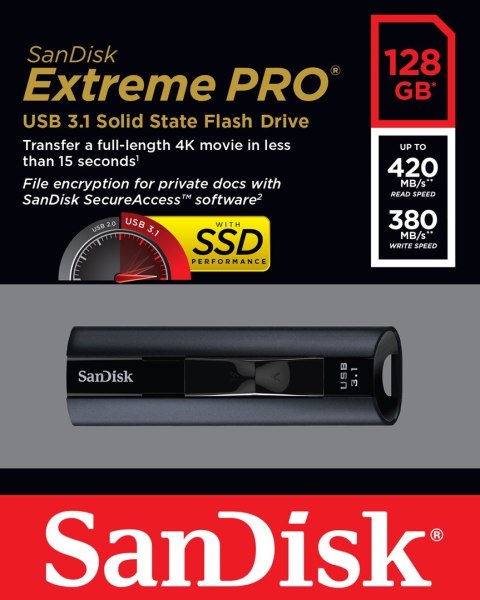 SANDISK EXTREME PRO 128GB 420/380MB/s USB 3.1 SANDISK EXTREME PRO 128GB 420/380MB/s USB 3.1