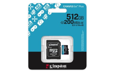 KINGSTON microSDXC Canvas Go Plus 512GB + Adapter KINGSTON microSDXC Canvas Go Plus 512GB + Adapter