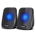 AUDIOCORE AUDIOCORE GŁOŚNIKI KOMPUTEROWE 6W USB MINIJACK BLACK LED AC835