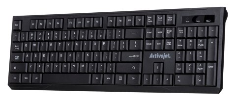Activejet K-3911W Klawiatura bezprzewodowa, zasilanie baterią 1x 1,5V AAA, czarna Activejet K-3911W Klawiatura bezprzewodowa, zasilanie baterią 1x 1,5V AAA, czarna