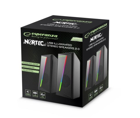 ESPERANZA GŁOŚNIKI 2.0 USB LED RAINBOW NORTEC EGS106 ESPERANZA GŁOŚNIKI 2.0 USB LED RAINBOW NORTEC EGS106