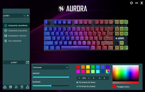 KLAWIATURA I-BOX AURORA K-2R RGB, MECHANICZNA, BLUE SWITCH, GAMING KLAWIATURA I-BOX AURORA K-2R RGB, MECHANICZNA, BLUE SWITCH, GAMING