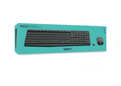 Zestaw klawiatura + mysz membranowa Logitech MK235 920-007931 (USB 3.0; kolor szary; optyczna) Zestaw klawiatura + mysz membranowa Logitech MK235 920-007931 (USB 3.0; kolor szary; optyczna)