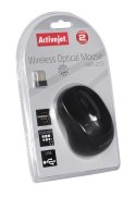 Activejet Activejet AMY-213 Mysz bezprzewodowa USB (optyczna; 1600 DPI; kolor czarny)