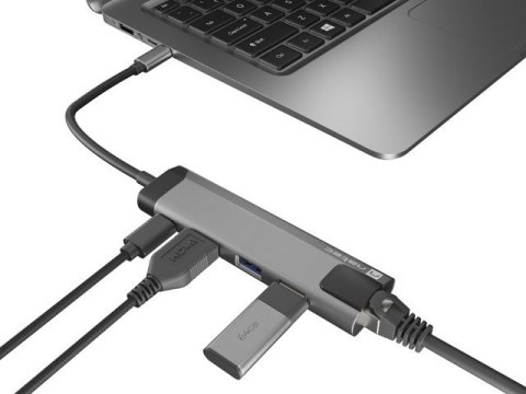 NATEC MULTIPORT FOWLER GO USB-C -> HUB USB 3.0 X2, HDMI 4K, USB-C PD, RJ45 NMP-1985 NATEC MULTIPORT FOWLER GO USB-C -> HUB USB 3.0 X2, HDMI 4K, USB-C PD, RJ45 NMP-1985