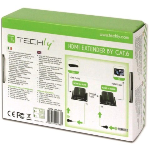 TECHLY EXTENDER HDMI HD 3D 60M PO RJ45 PILOT IR IDATA EXT-E70I TECHLY EXTENDER HDMI HD 3D 60M PO RJ45 PILOT IR IDATA EXT-E70I