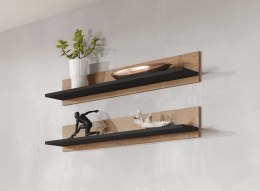 Cama MEBLE Półka 125cm (2szt) SOHO dąb lefkas + czarny