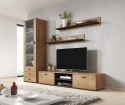 Cama MEBLE Półka 125cm (2szt) SOHO dąb lefkas + czarny