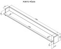 Cama MEBLE Półka PORTO 150x18x16,5 dąb/czarny
