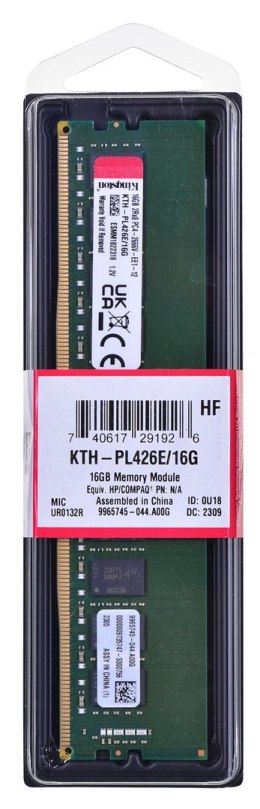 Kingston Pamięć Kingston dedykowana do HPE/HP 16GB DDR4-2666Mhz ECC Module