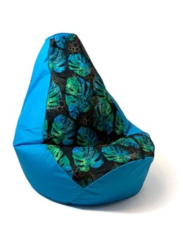 Go Gift Pufa worek sako GRUSZA DRUK niebieski-monstera XL 130x90