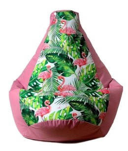 Go Gift Pufa worek sako GRUSZA DRUK róż-flaming L 105x80
