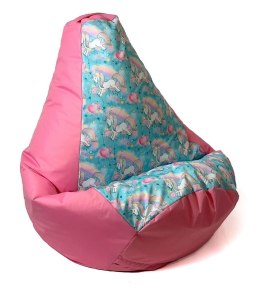 Go Gift Pufa worek sako GRUSZA DRUK róż-jednorożce L 105x80