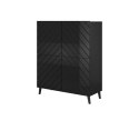 Cama MEBLE Regał ABETO 100,5x40xH121,5 czarny/czarny połysk