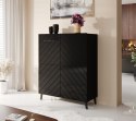 Cama MEBLE Regał ABETO 100,5x40xH121,5 czarny/czarny połysk