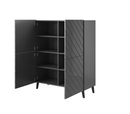 Cama MEBLE Regał ABETO 100,5x40xH121,5 grafit/grafit połysk