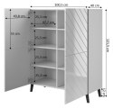 Cama MEBLE Regał ABETO 100,5x40xH121,5 grafit/grafit połysk