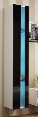 Cama MEBLE Regał VIGO NEW 180/40/30 biały/czarny połysk