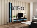 Cama MEBLE Regał VIGO NEW 180/40/30 biały/czarny połysk