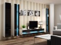 Cama MEBLE Regał VIGO NEW 180/40/30 biały/czarny połysk