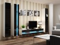 Cama MEBLE Regał VIGO NEW 180/40/30 biały/czarny połysk