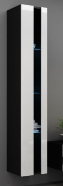 Cama MEBLE Regał VIGO NEW 180/40/30 czarny/biały połysk