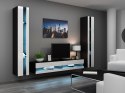 Cama MEBLE Regał VIGO NEW 180/40/30 czarny/biały połysk