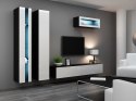 Cama MEBLE Regał VIGO NEW 180/40/30 czarny/biały połysk
