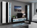Cama MEBLE Regał VIGO NEW 180/40/30 czarny/biały połysk