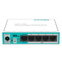 MikroTik Router Mikrotik hEX lite (RB750r2) Total Ethernet  Ports:5; Architecture:MIPSBE; CPU core:1