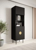Cama MEBLE Witryna PALAZZO 60x42x190 czarny + dąb craft