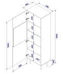 Cama MEBLE Witryna PALAZZO 60x42x190 czarny + dąb craft