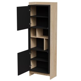 Cama MEBLE Witryna PORTO 59x38x180 dąb/czarny
