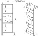 Cama MEBLE Witryna PORTO 59x38x180 dąb/czarny