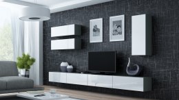 Cama MEBLE Witryna VIGO '90' pełna 90/35/32 szary/biały połysk