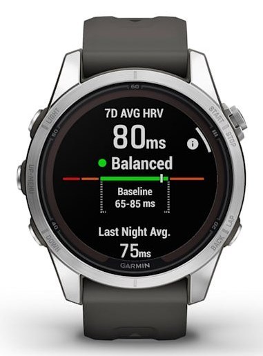 Zegarek sportowy Garmin Fenix 7S Pro Solar Silver SS Grapphite Zegarek sportowy Garmin Fenix 7S Pro Solar Silver SS Grapphite